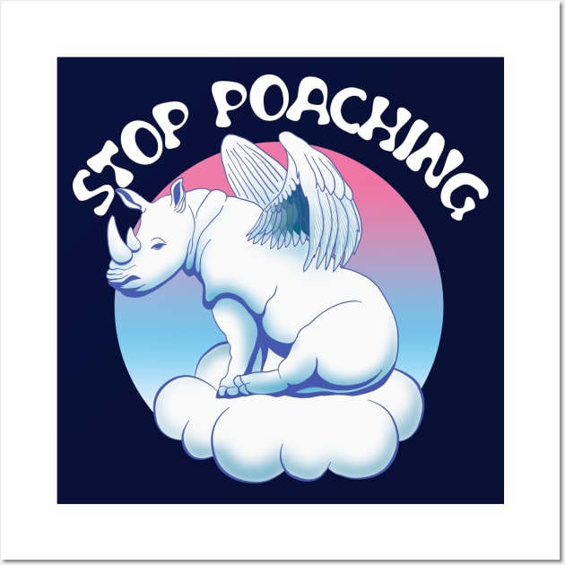 Stop Poaching Rhino Wall Art by TMBTM